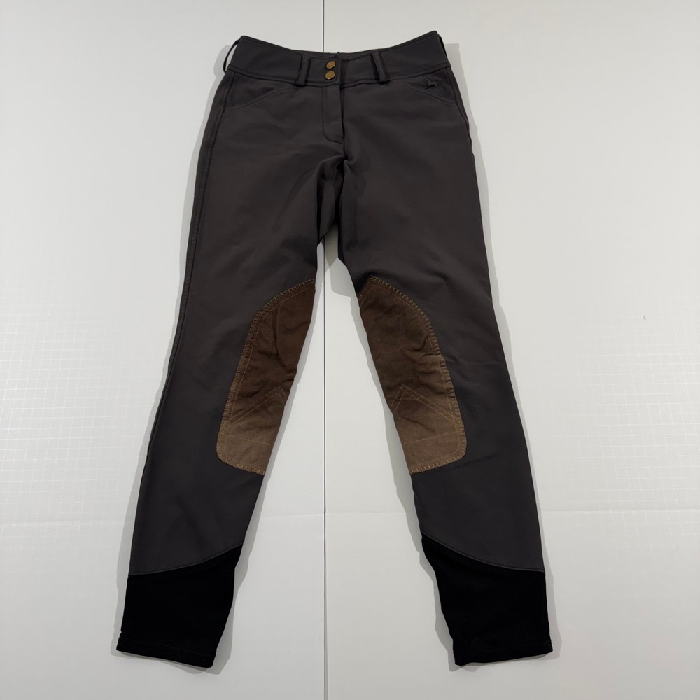 R.J. Classics Breeches Women 24R Brown Anna Low Rise Knee Patch Equestrian